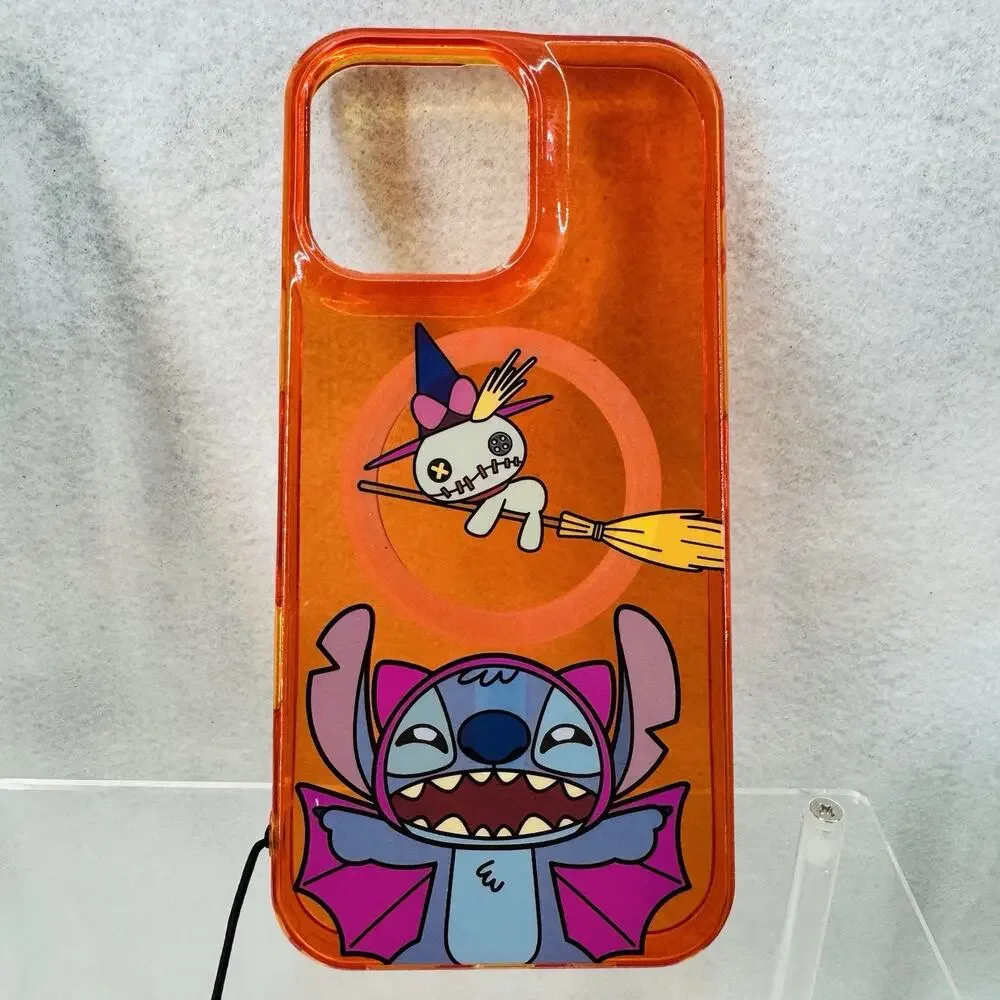 2 Disneys Lilo & Stitch Halloween iPhone 16 Pro Max Cases Mag Safe Wrist Straps